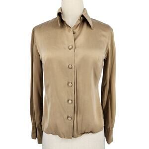 Morgan McFeeters Beige Silk Blouse size 4